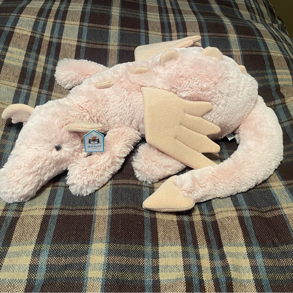 NWT - JELLYCAT Huge Rose Dragon Plush